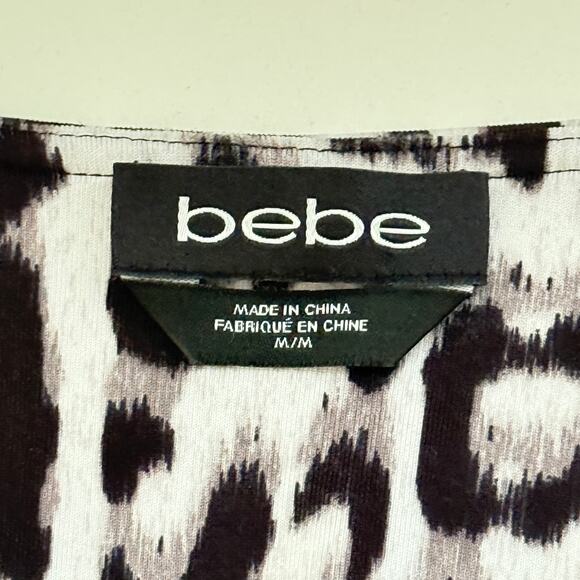 Bebe Athletic Jacket Sz Med Geo Leopard Print Warm Up - Picture 6 of 10